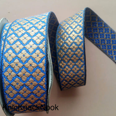 Wholesale Indian Gold Brocade Fabric Trim, Embroidered Thread Trim, Approx. 32mm wide